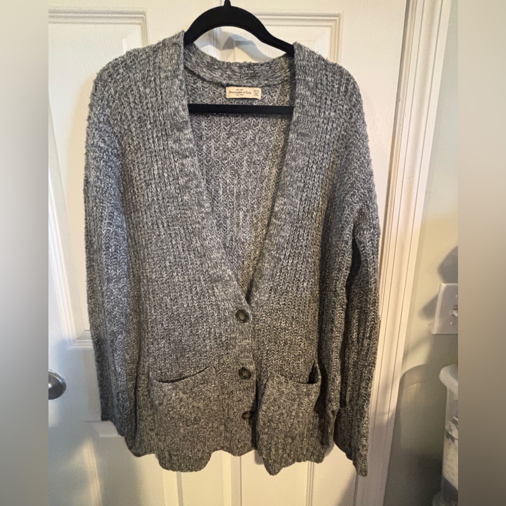 😍Vintage Abercrombie & Fitch Heather Gray Women's Cardigan